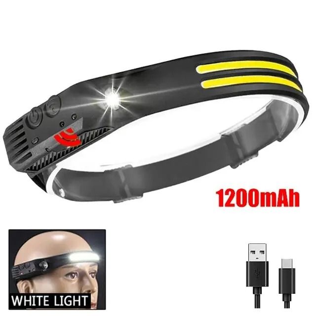 COB LED Headlamp Induction Rechargeable Head Light For Outdoor Use 11
