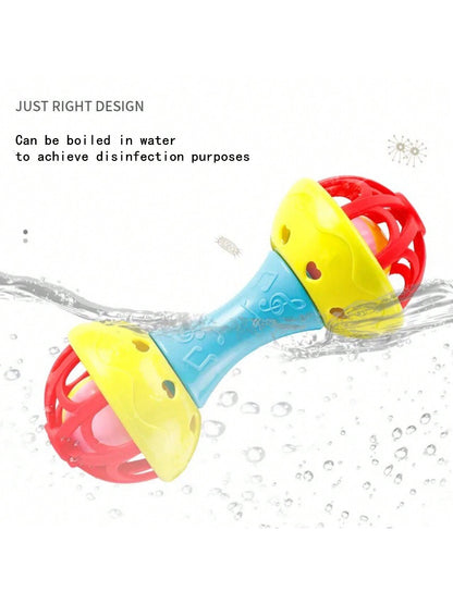 Random Color Baby Rattles, Toddler Double-Headed Hand Grip, Soothing Baby Nibbling Toys