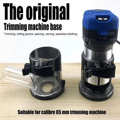 Adjustable Aluminum Alloy Router Base – Plunge Trimming Machine Base with Dust-Collection Cover