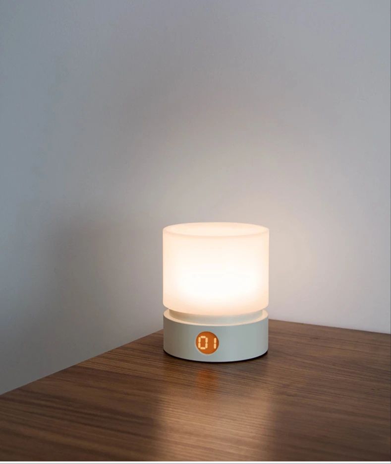 Minimalist Rotating LED Night Light – Table & Desk Lamp with Timer