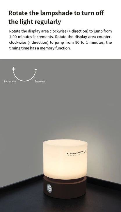 Minimalist Rotating LED Night Light  Table  Desk Lamp With Timer 11