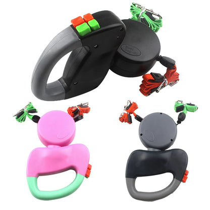 Dual Retractable Dog Leash  Automatic Winding Double Pet Walking Traction Rope 984ft 3