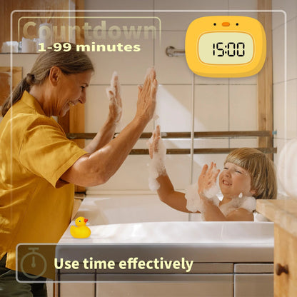 Cute Duck Digital Alarm Clock With Night Light  Timer  Bedroom Decor 7