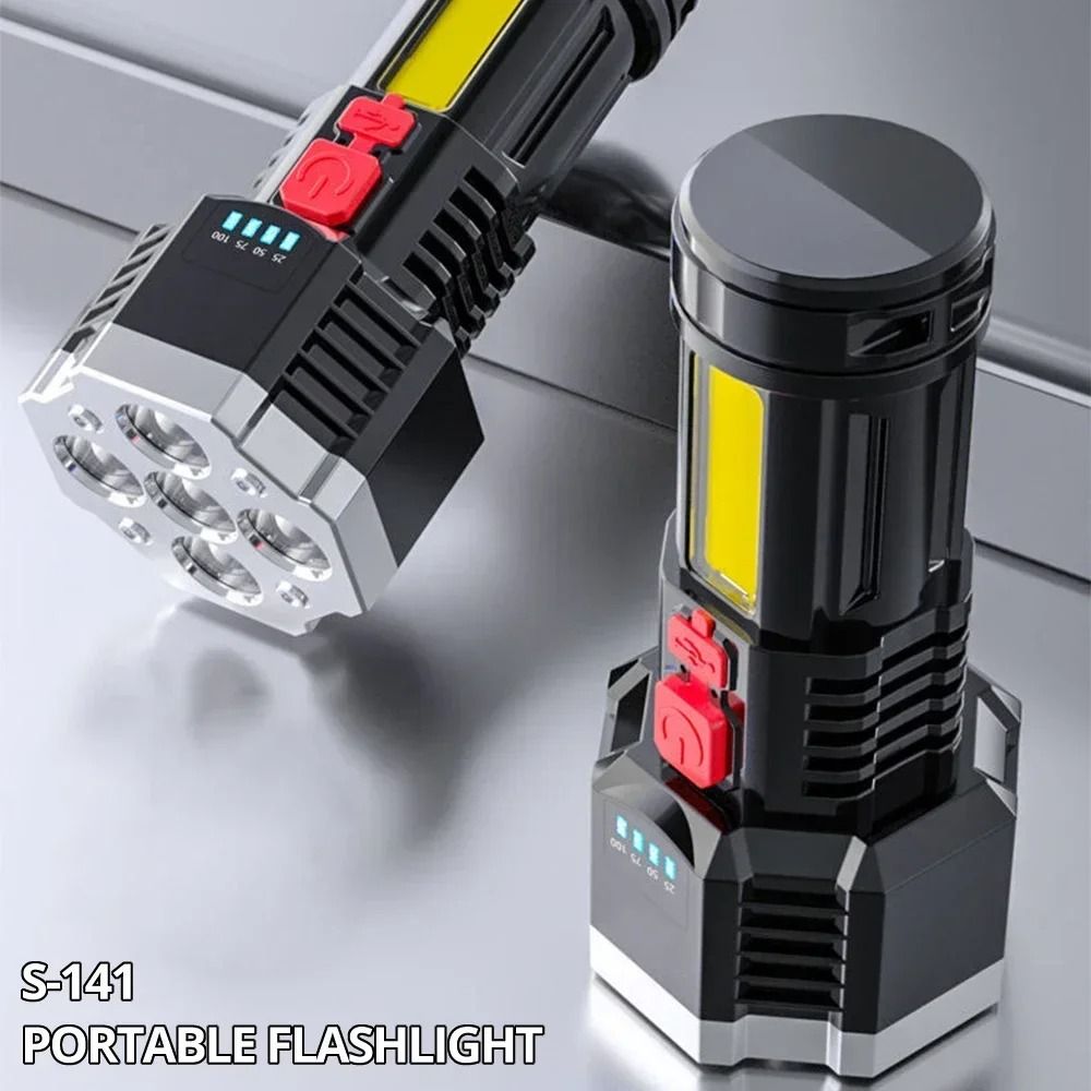 High Power Rechargeable LED Flashlight With Side Light For Outdoor Use 3