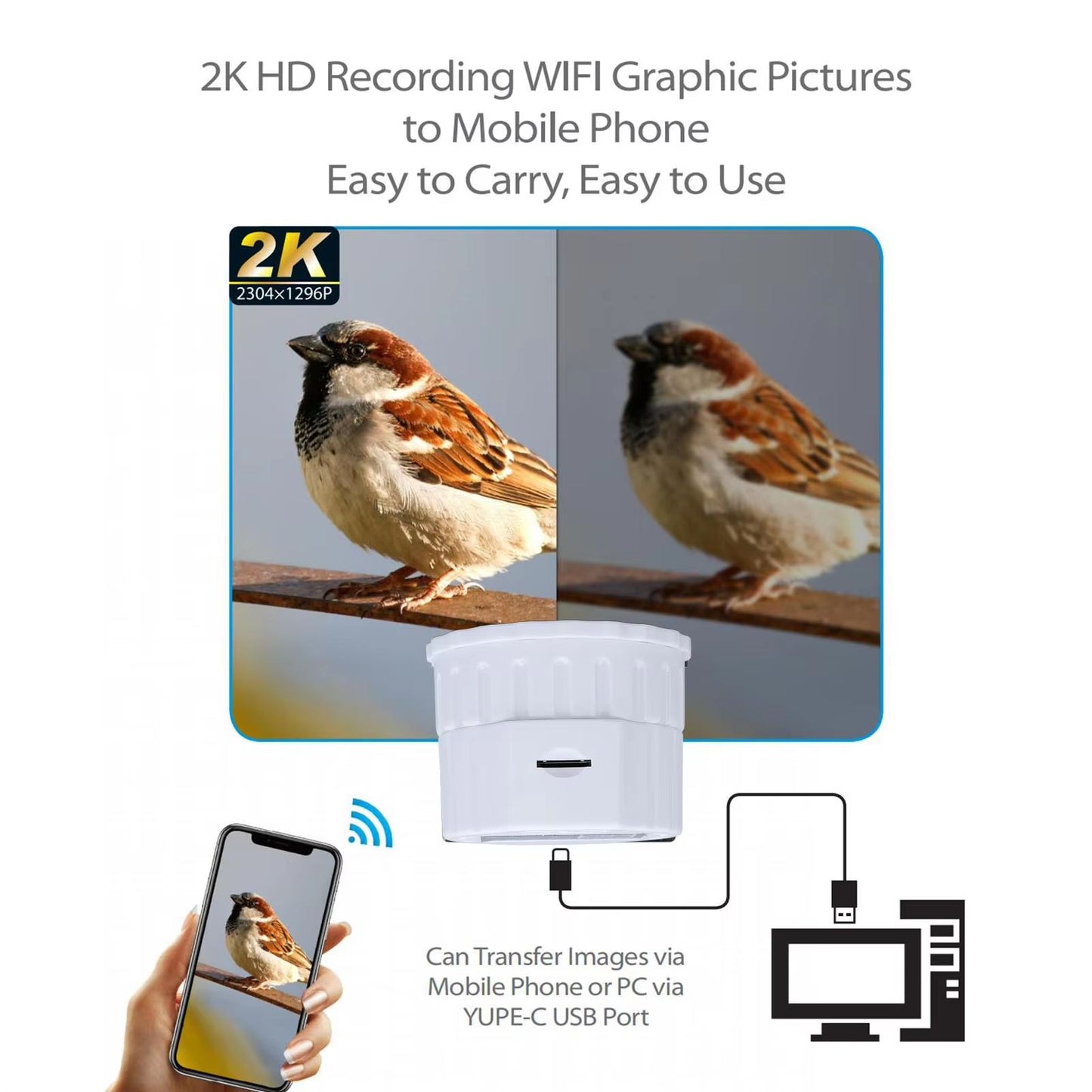 4MP WiFi Telescope Eyepiece Camera  Wireless Digital Eyepiece For 118197in Sighting Telescopes 2