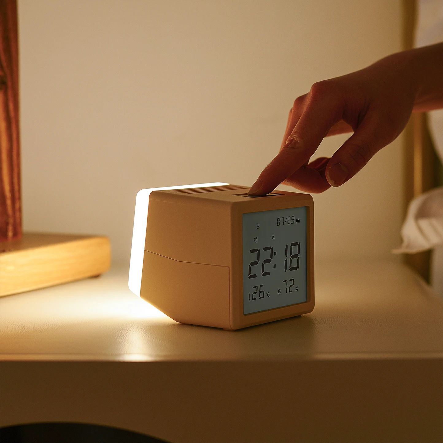 Digital LED Alarm Clock With Temperature Display  Night Light  Multifunctional Bedside Desktop Cloc 1