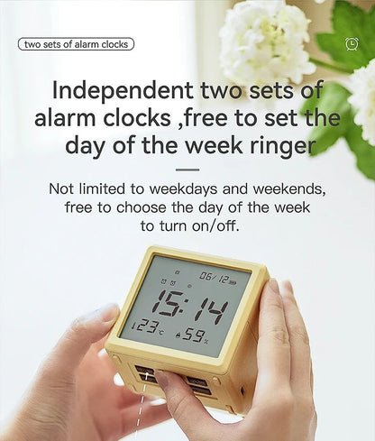 Digital LED Alarm Clock With Temperature Display  Night Light  Multifunctional Bedside Desktop Cloc 2