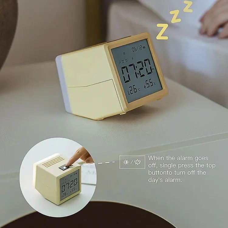 Digital LED Alarm Clock With Temperature Display  Night Light  Multifunctional Bedside Desktop Cloc 3