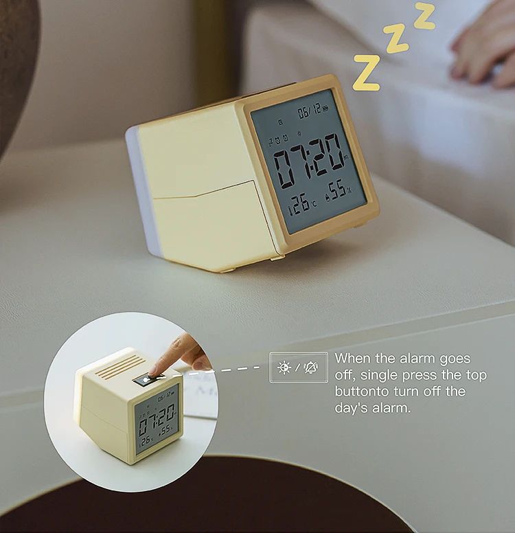 Digital LED Alarm Clock With Temperature Display  Night Light  Multifunctional Bedside Desktop Cloc 15