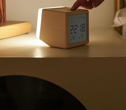 Digital LED Alarm Clock With Temperature Display  Night Light  Multifunctional Bedside Desktop Cloc 20
