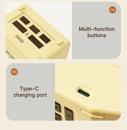 Digital LED Alarm Clock With Temperature Display  Night Light  Multifunctional Bedside Desktop Cloc 23