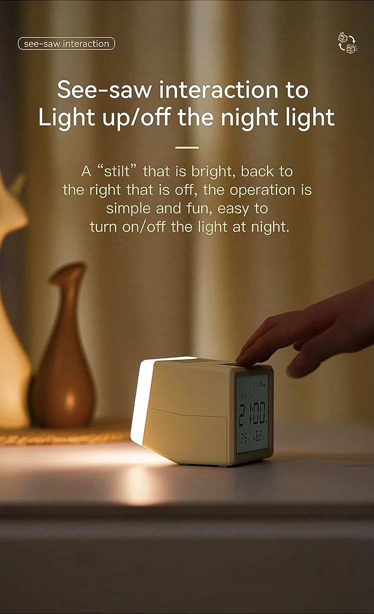 Digital LED Alarm Clock With Temperature Display  Night Light  Multifunctional Bedside Desktop Cloc 10