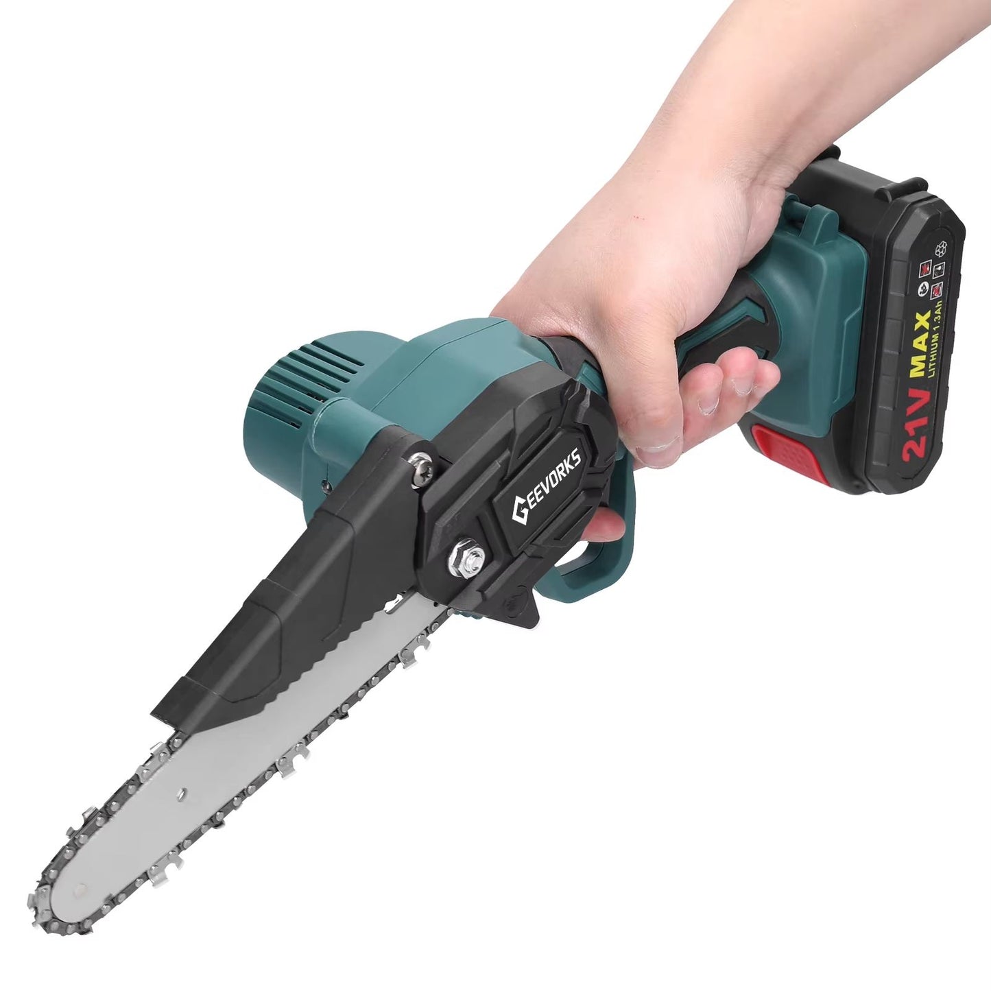 21V 6 Inch Cordless Mini Chainsaw  OneHand Electric Pruning Saw For Garden  Orchard 1