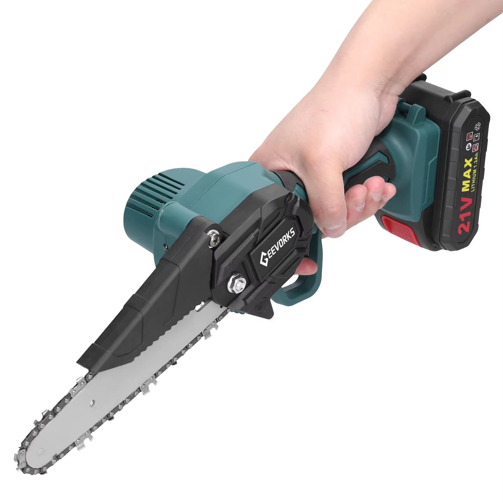 21V 6 Inch Cordless Mini Chainsaw  OneHand Electric Pruning Saw For Garden  Orchard 1