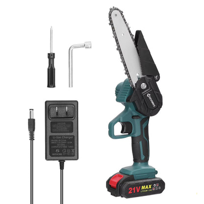 21V 6 Inch Cordless Mini Chainsaw  OneHand Electric Pruning Saw For Garden  Orchard 6
