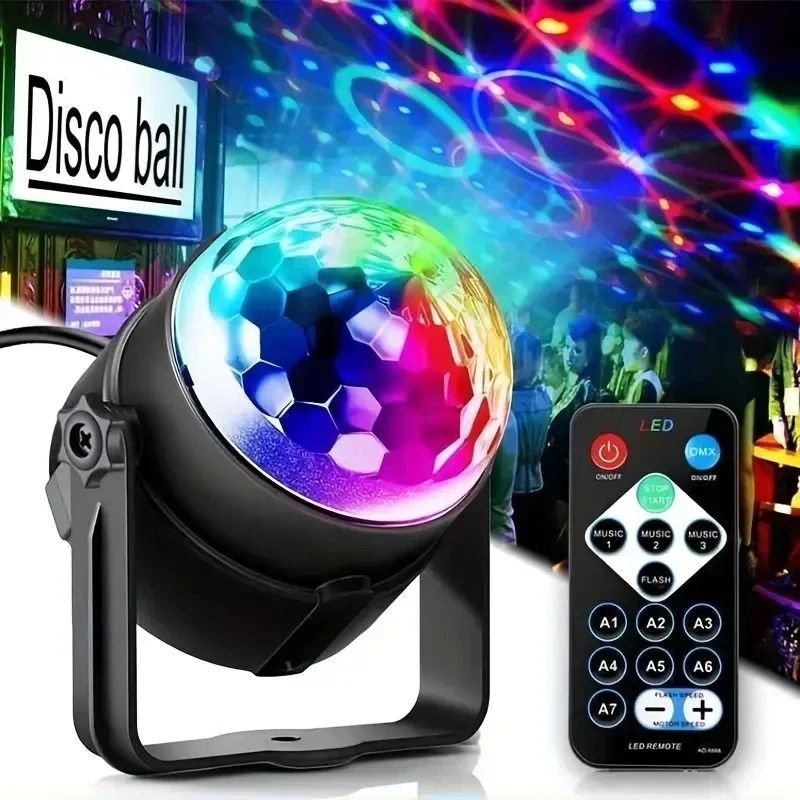 LED Stage Disco Light Rotating RGB Party Lamp With Sound Activation 1
