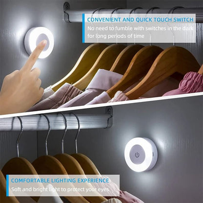 Energy Saving Led Touch Sensor Night Lights USB Rechargeable Magnetic Wall Light Room Aisle Bedroom 4