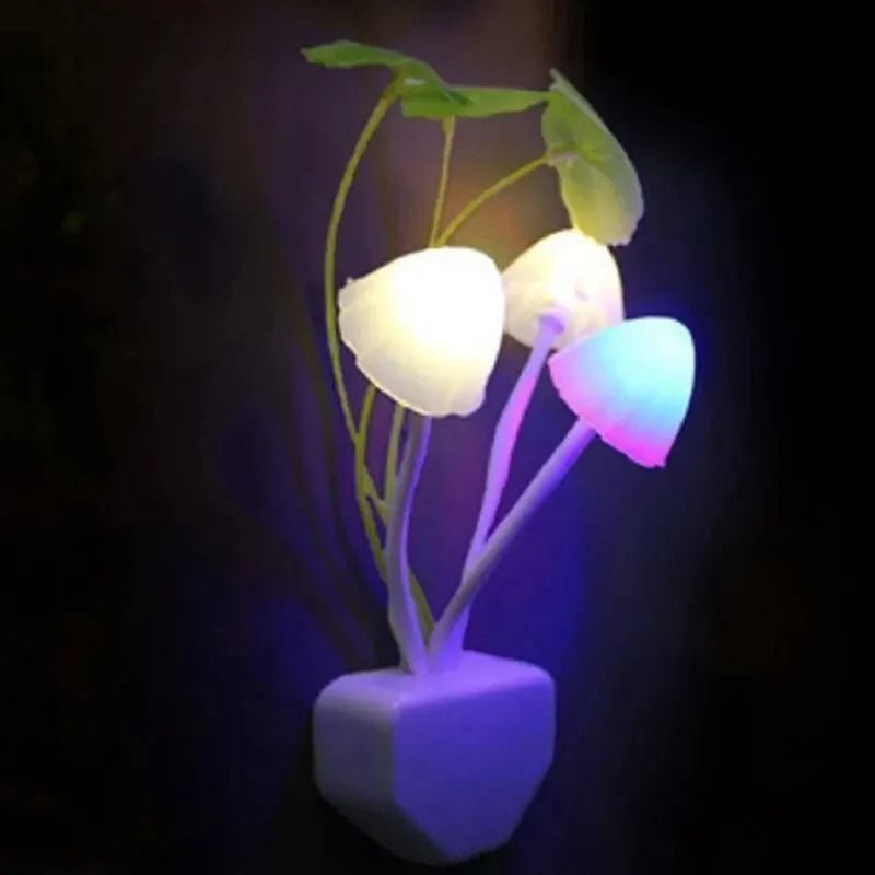 Mushroom Sensor Night Light LED Plug In Wall Lamp 1
