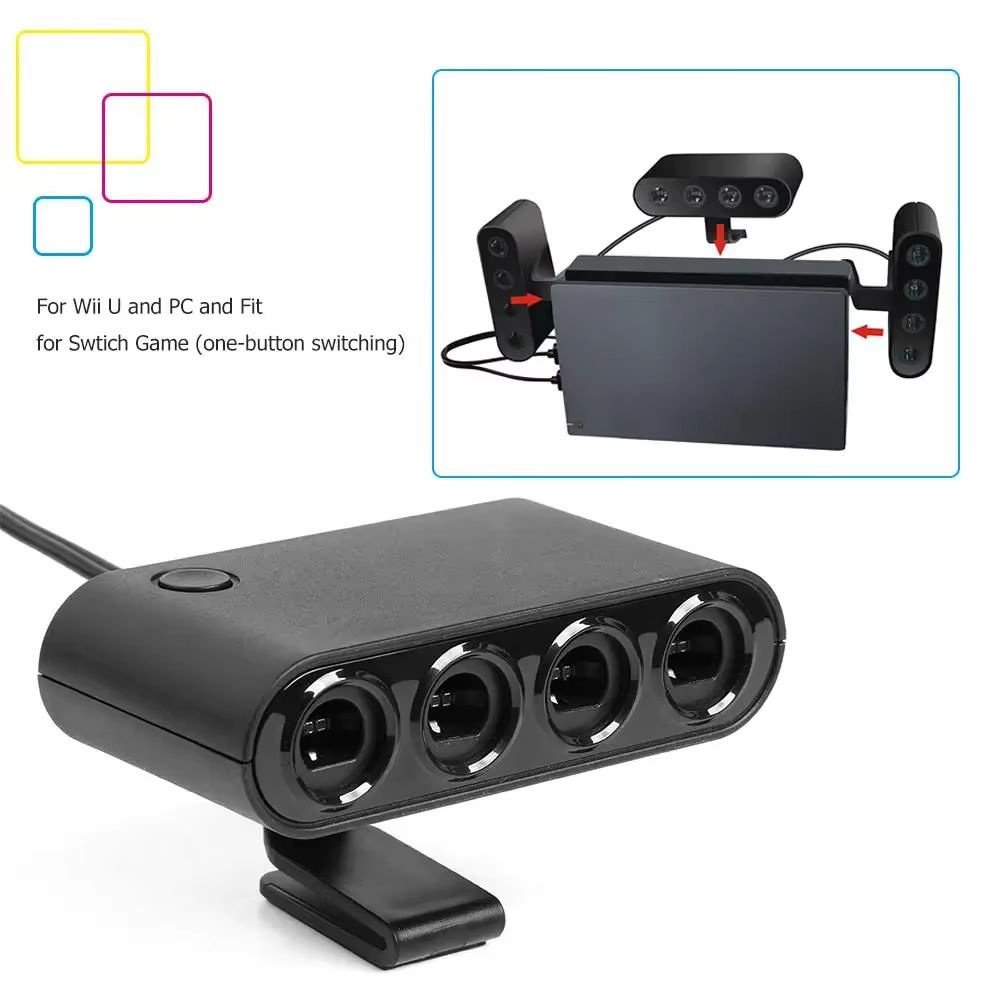 4-Port GameCube Controller USB Adapter – For Nintendo Switch, Wii U, PC & NGC
