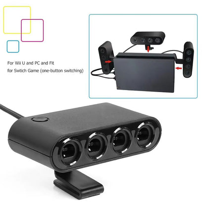 4-Port GameCube Controller USB Adapter – For Nintendo Switch, Wii U, PC & NGC