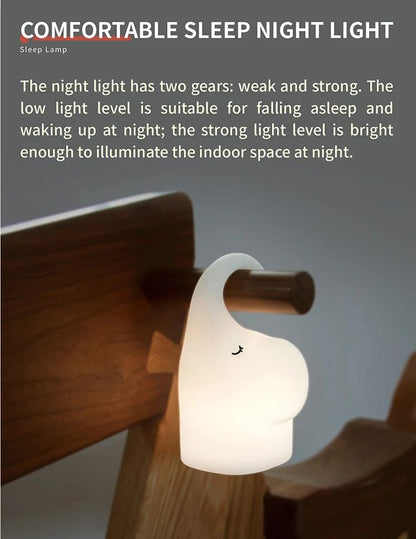 Silicone Elephant Motion Sensor Night Light  Hanging Rechargeable LED Lamp 1
