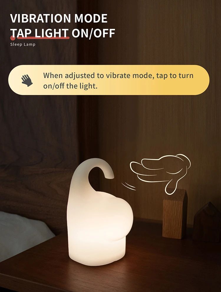 Silicone Elephant Motion Sensor Night Light  Hanging Rechargeable LED Lamp 2
