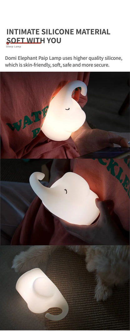 Silicone Elephant Motion Sensor Night Light  Hanging Rechargeable LED Lamp 12