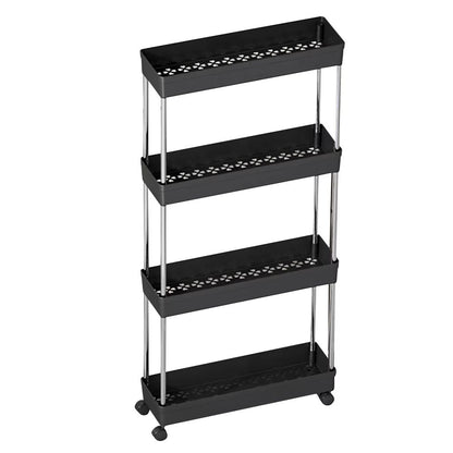 Bathroom Storage Rack With Wheels  34 Tier Slim Rolling Utility Cart For Bathroom Kitchen  Living R 9