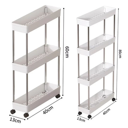 Bathroom Storage Rack With Wheels  34 Tier Slim Rolling Utility Cart For Bathroom Kitchen  Living R 5