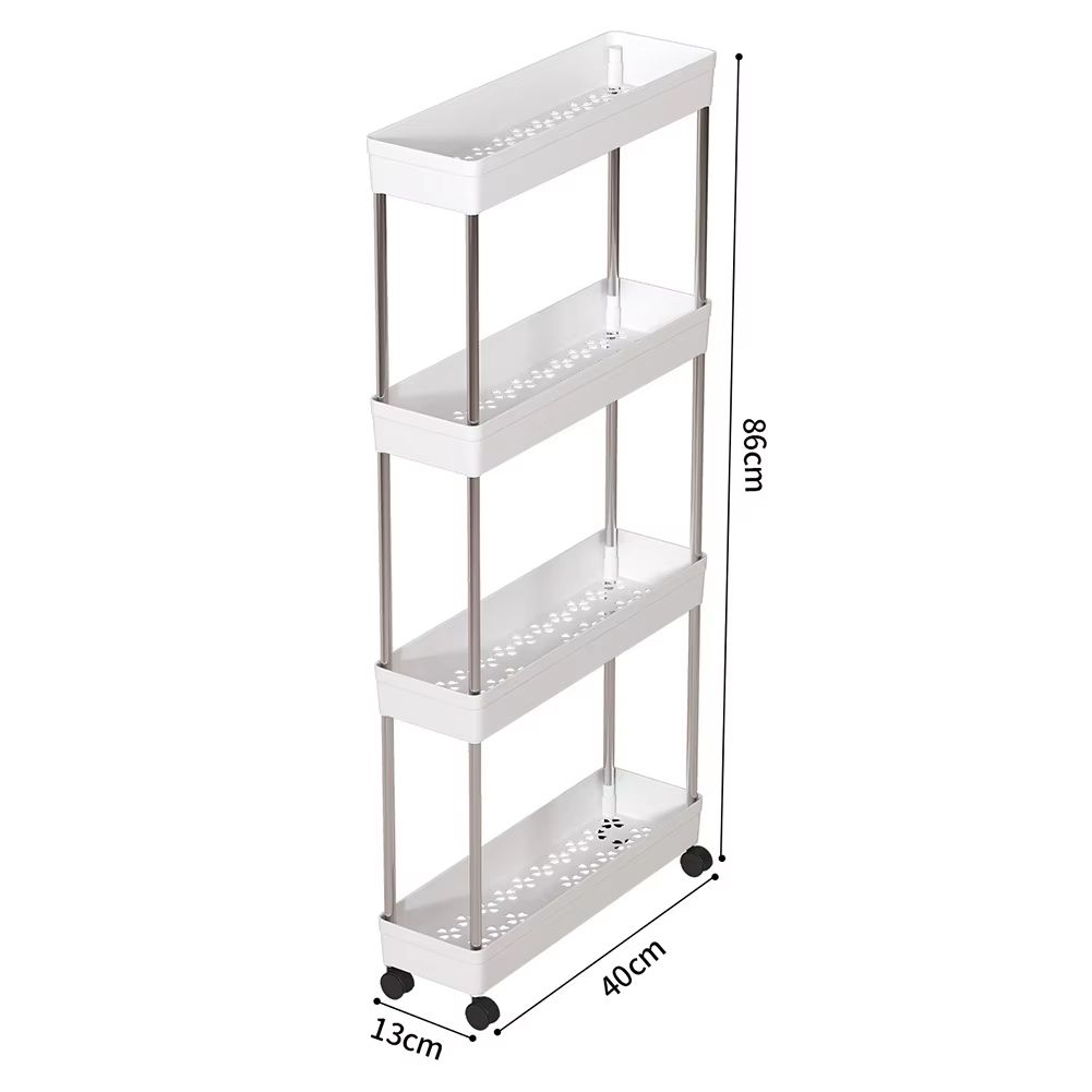 Bathroom Storage Rack With Wheels  34 Tier Slim Rolling Utility Cart For Bathroom Kitchen  Living R 7
