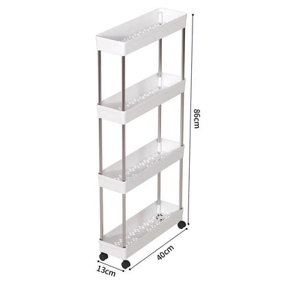 Bathroom Storage Rack With Wheels  34 Tier Slim Rolling Utility Cart For Bathroom Kitchen  Living R 7