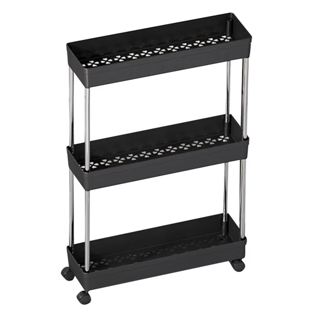 Bathroom Storage Rack With Wheels  34 Tier Slim Rolling Utility Cart For Bathroom Kitchen  Living R 8