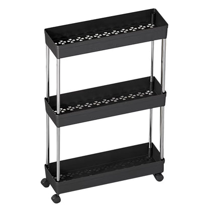 Bathroom Storage Rack With Wheels  34 Tier Slim Rolling Utility Cart For Bathroom Kitchen  Living R 8
