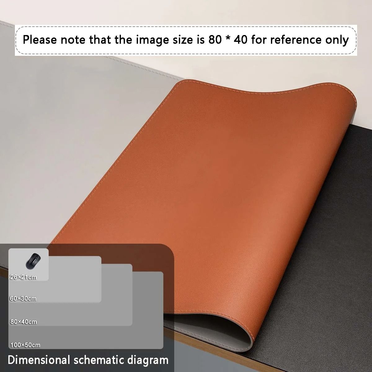 Large Desk Mouse Pad PU Leather Waterproof Desktop Protector 11