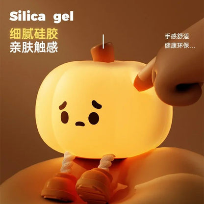 Cute Pumpkin Halloween Night Light  Rechargeable LED Lamp With Press Switch 2