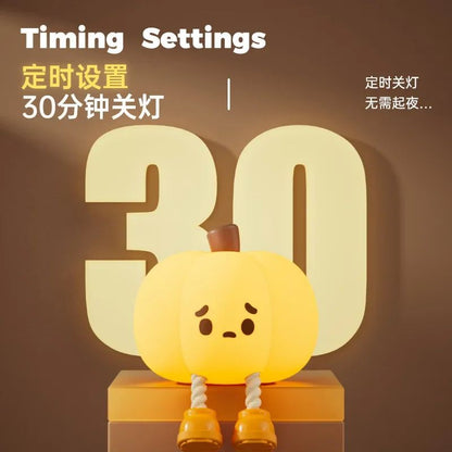 Cute Pumpkin Halloween Night Light  Rechargeable LED Lamp With Press Switch 3