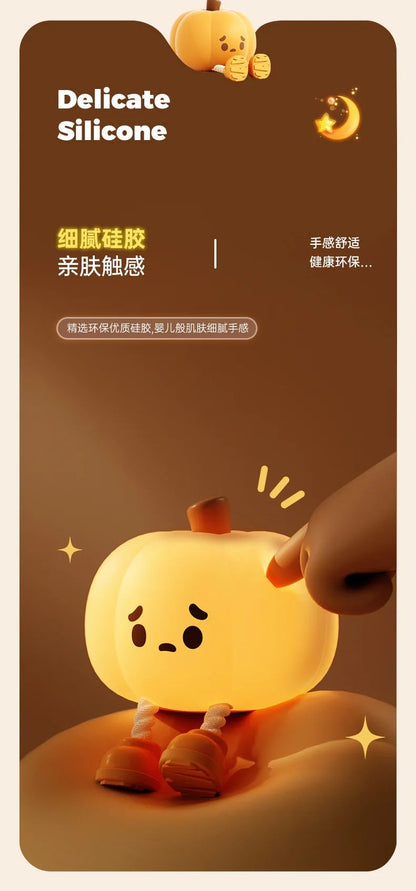 Cute Pumpkin Halloween Night Light  Rechargeable LED Lamp With Press Switch 6