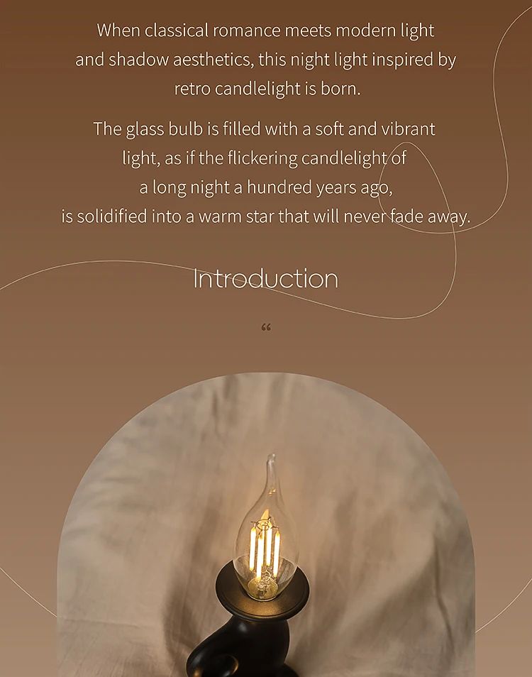 Retro LED Candle Night Light  Dimmable Rechargeable Decorative Lamp 8