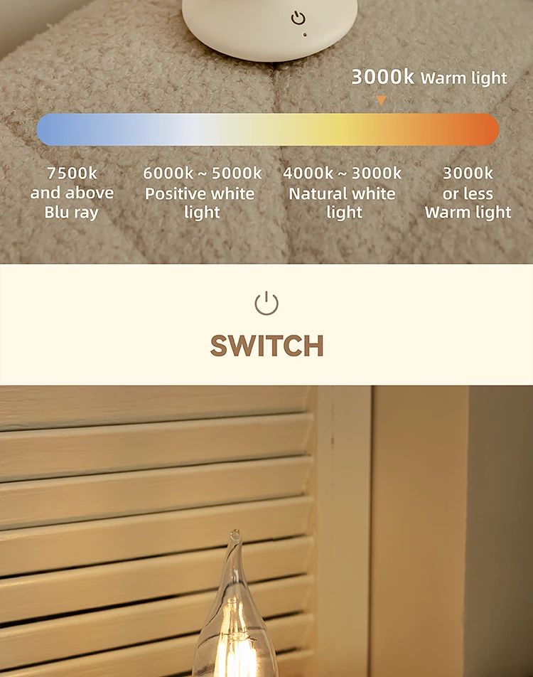 Retro LED Candle Night Light  Dimmable Rechargeable Decorative Lamp 13