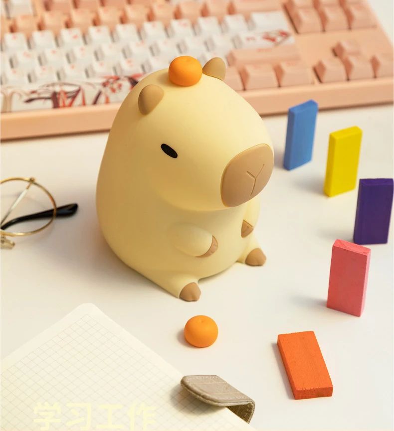 Capybara Silicone Night Light  Cute Anime LED Rechargeable Lamp 3