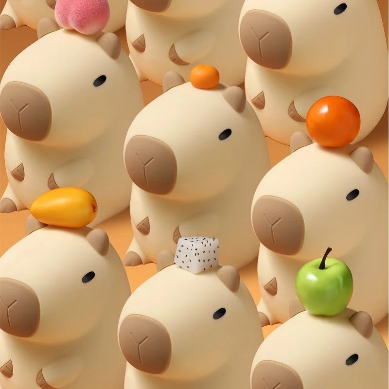 Capybara Silicone Night Light  Cute Anime LED Rechargeable Lamp 12
