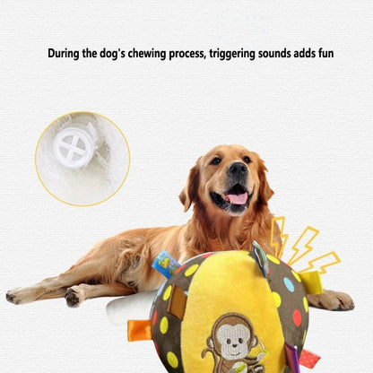 Plush Vocal Toy Ball For Dogs  Fun Interactive Chew  Cleaning Toy With Bell 2