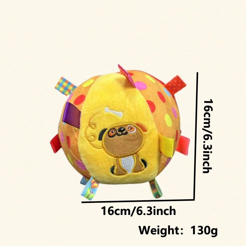 Plush Vocal Toy Ball For Dogs  Fun Interactive Chew  Cleaning Toy With Bell 6