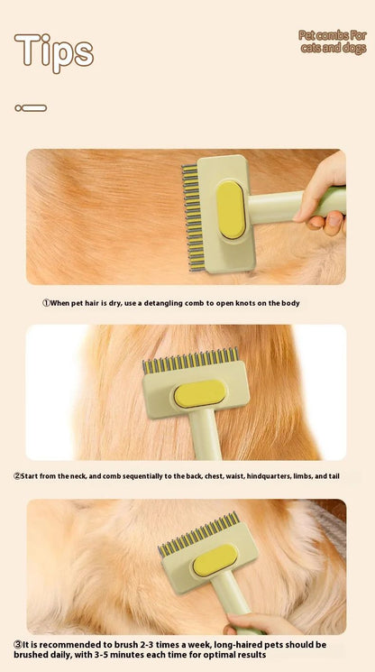 3in1 Pet Deshedding Brush  Hair Remover Knot Cutter  Grooming Comb 16