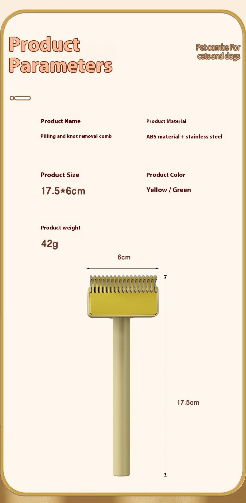 3in1 Pet Deshedding Brush  Hair Remover Knot Cutter  Grooming Comb 17