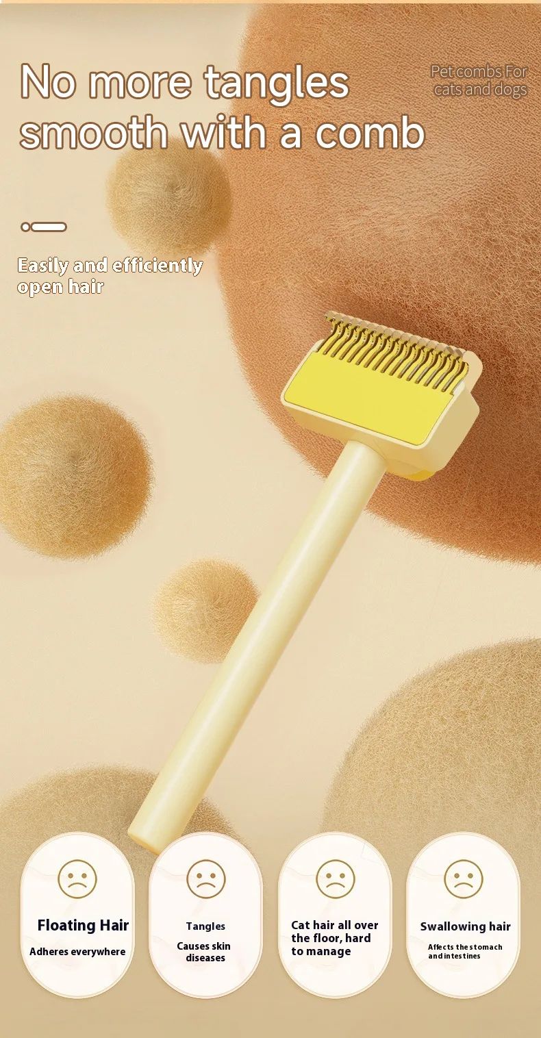 3in1 Pet Deshedding Brush  Hair Remover Knot Cutter  Grooming Comb 8