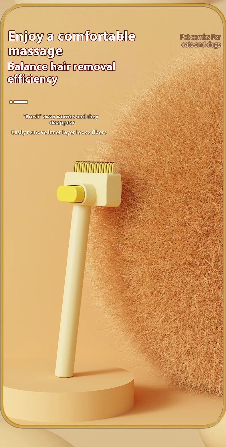 3in1 Pet Deshedding Brush  Hair Remover Knot Cutter  Grooming Comb 9