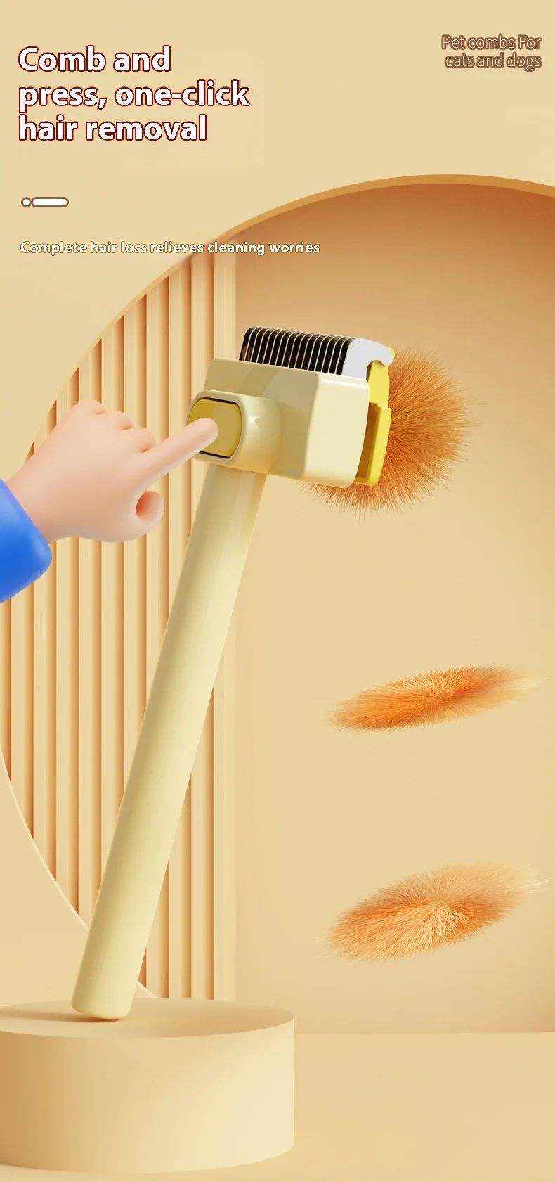 3in1 Pet Deshedding Brush  Hair Remover Knot Cutter  Grooming Comb 10