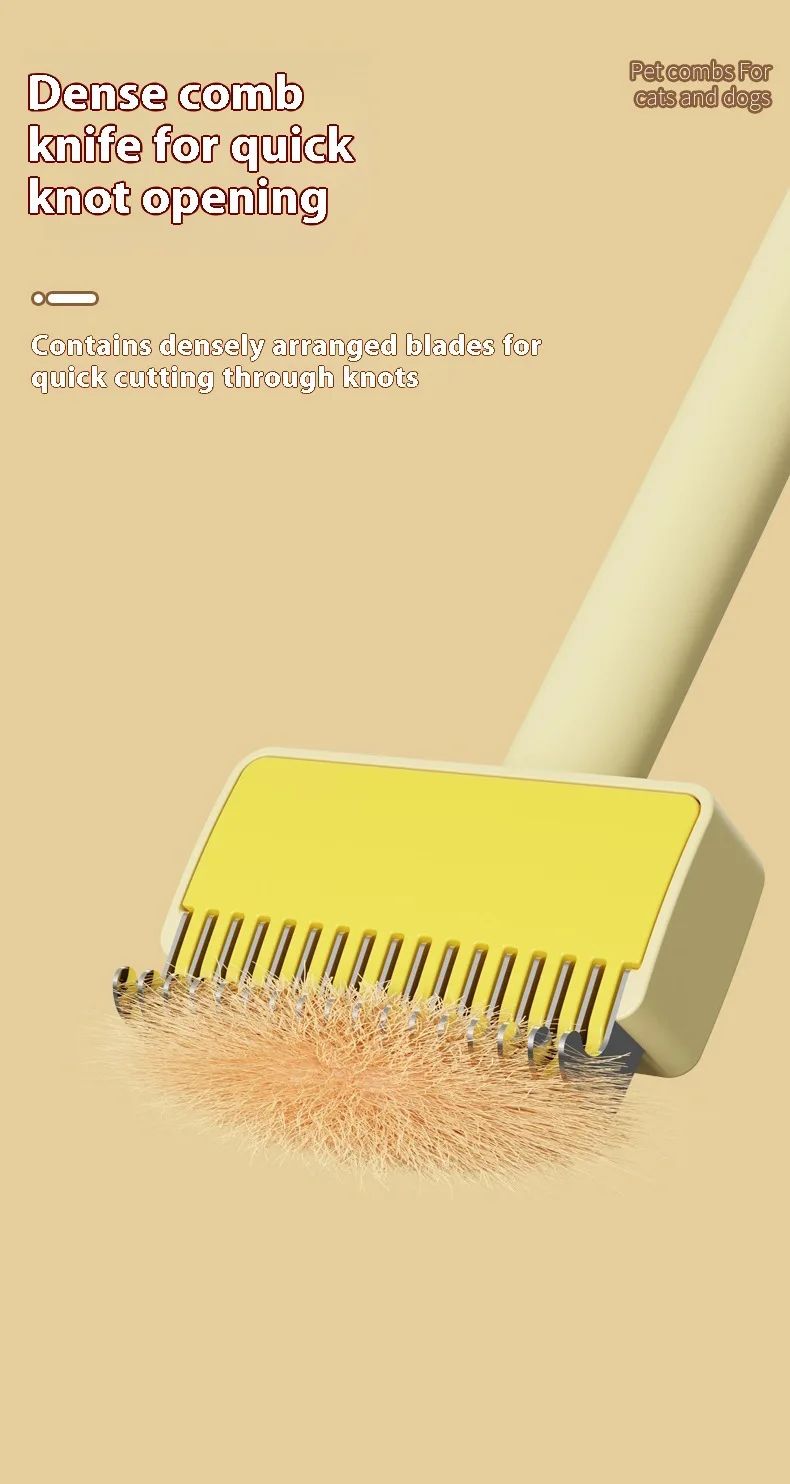3in1 Pet Deshedding Brush  Hair Remover Knot Cutter  Grooming Comb 14