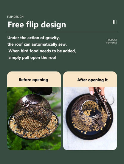 LargeCapacity Metal Bird Feeder  SquirrelProof Outdoor Hanging Feeder 6